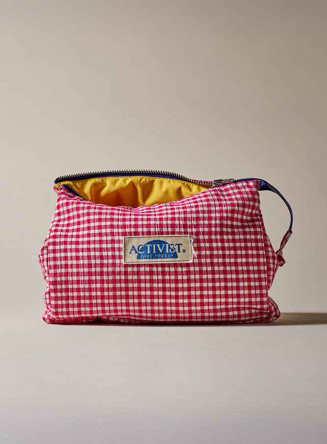 ACTIVIST Handcrafted Pouch – Magenta Seersucker