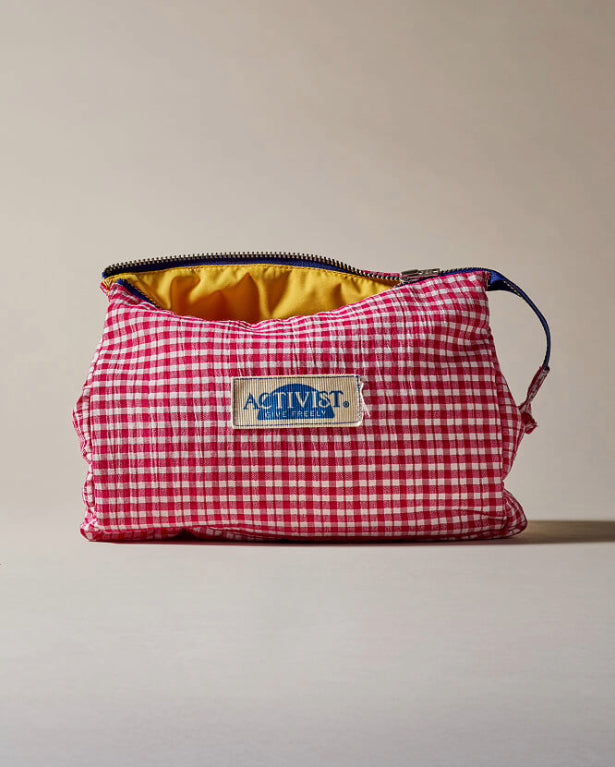 ACTIVIST Handcrafted Pouch – Magenta Seersucker