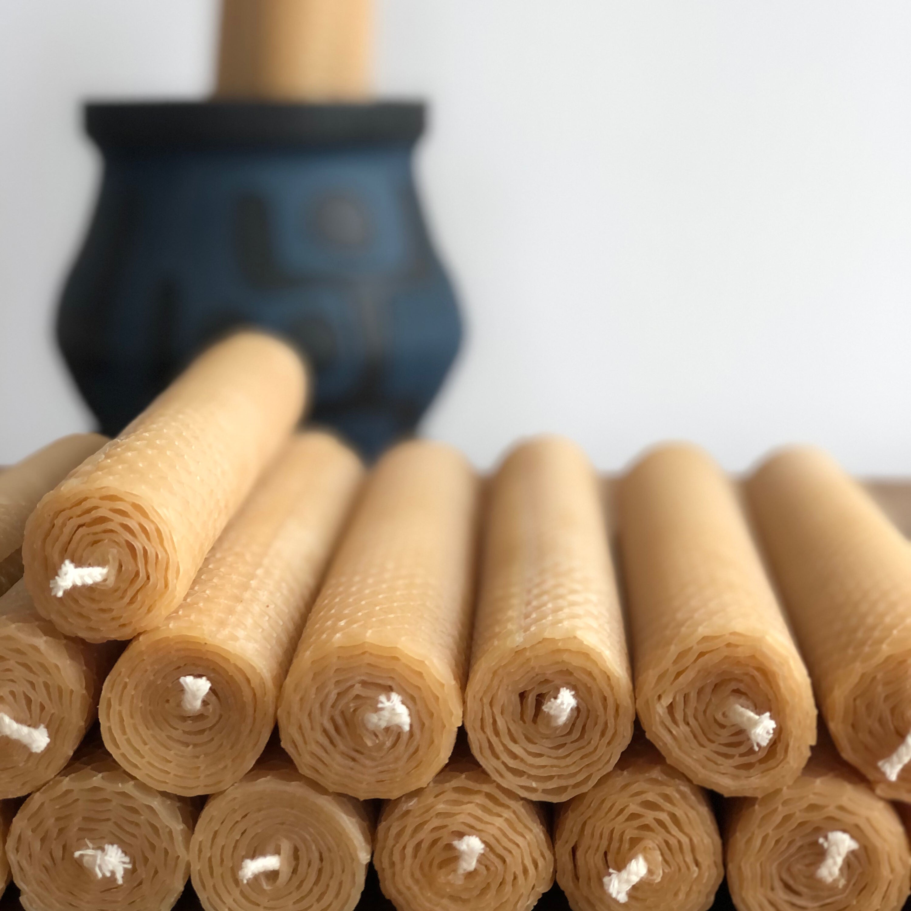Handmade beeswax candles