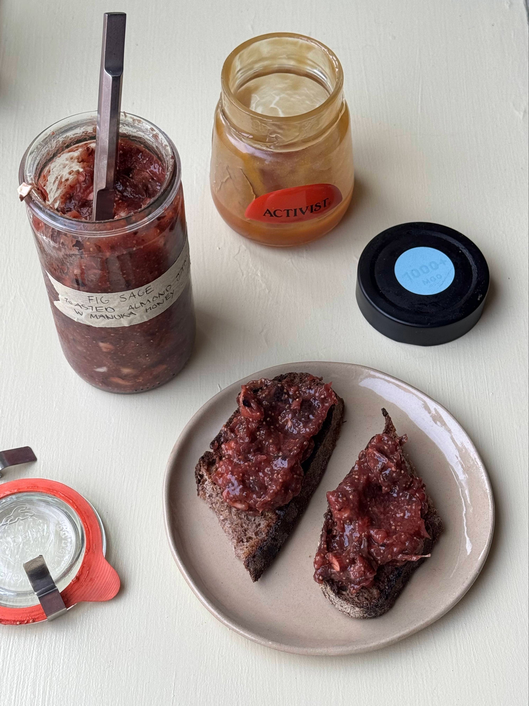 Fig, Mānuka Honey & Sage Jam with Roasted Almonds